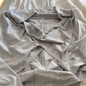 Zyia Active silver yoga twist shawl